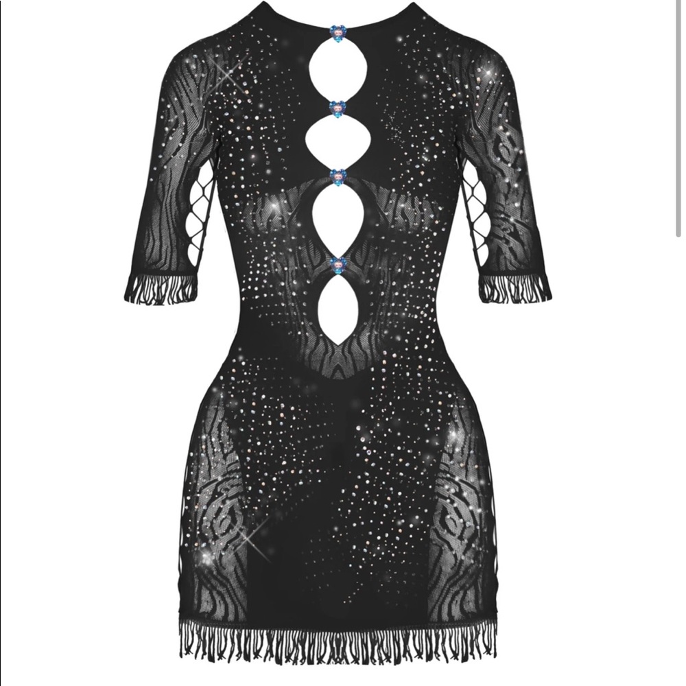 Poster Girl Black Rhine Stone Dress